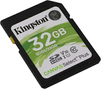 Карта Памяти 32Gb Kingston SDS2/32GB Canvas Select Plus SDHC UHS-I U1 (100/10 Mb/s)