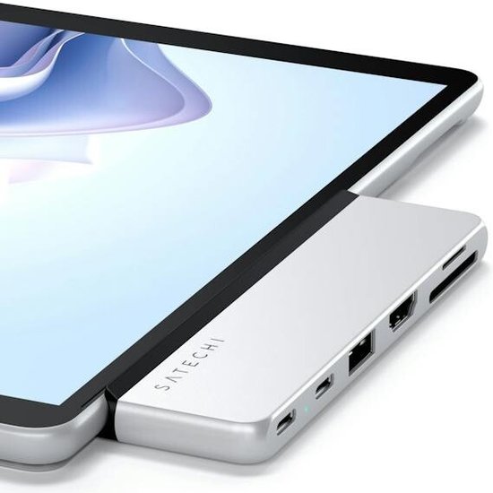 Хаб двойной Satechi Dual USB-C Hub For Surface Pro 9. Цвет: серебристый (ST-HSP9P)