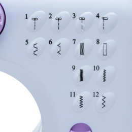 Швейная мини-машинка RAGEX R1101-100, 12 типов стежков, 2 скорости + педаль, белая