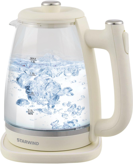 Чайник электрический Starwind SKG4042 1.8л. 1800Вт слоновая кость корпус: стекло