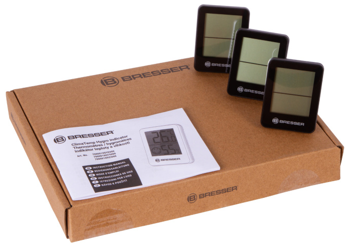 Гигрометр и термометр Bresser Temeo Hygro, набор 3 шт., черный
