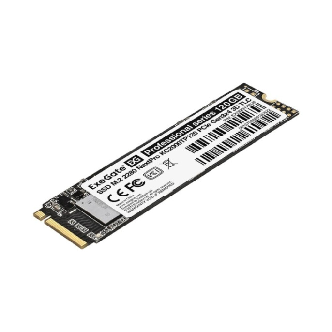 Накопитель SSD Exegate M.2 2280 120GB ExeGate NextPro KC2000TP120 PCIe Gen3x4, NVMe, 22x80mm, 3D TLC EX282317RUS