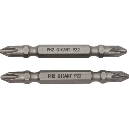 Биты двусторонние комбинированные 2 шт, PH2-PZ2, 60 мм, S2 Gigant GBS 2C65A