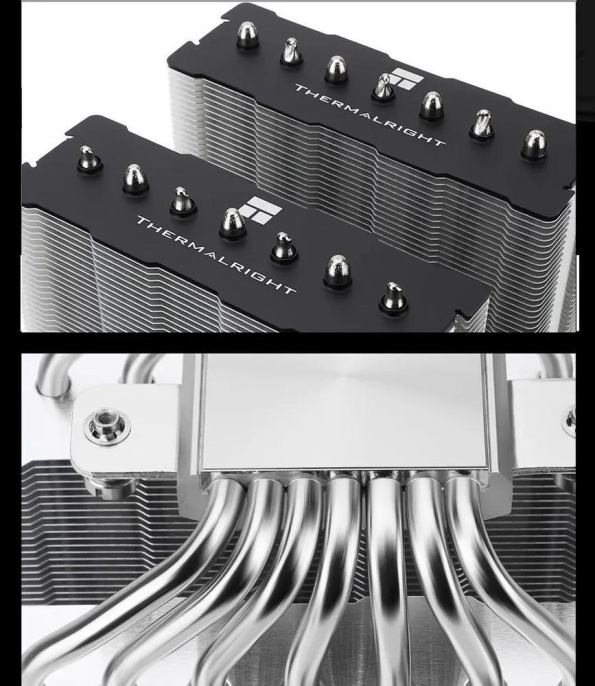 Кулер для процессора/ CPU Cooler Thermalright Phantom Spirit 120 SE ARGB 4-pin PWM, 154mm, Ni/CU, 7x6mm, ARGB, 2x120mm, 66.17CFM, 25.6dBA, 1500RPM, S: 1700, 1200, 115X, AM5, AM4 (PS120-SE-ARGB)