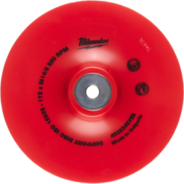 Тарелка опорная Milwaukee 4932345758 170/14.2мм гибкая, размер отверстия: 14.2 мм, диаметр: 170мм, в комплекте с фланцевой гайкой М14 для всех угловых шлифовальных машин
