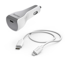 Автомобильное зар./устр. Hama H-183317 30W 3A (PD) USB Type-C для Apple белый (00183317)