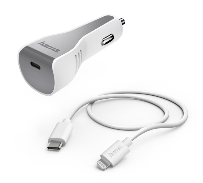 Автомобильное зар./устр. Hama H-183317 30W 3A (PD) USB Type-C для Apple белый (00183317)