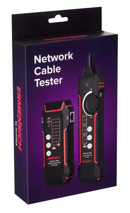 Кабельный тестер Ermenrich NetGeeks NP35, красный