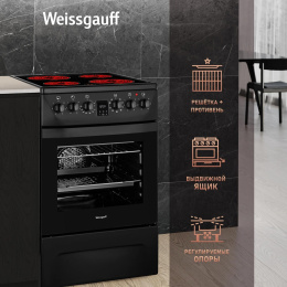 Плита Электрическая Weissgauff WES 2V16 BE черный стеклокерамика без крышки