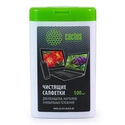 Влажные салфетки Cactus CS-T1005,  100 шт (туба) для планшетов и смартфонов