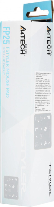 Коврик для мыши A4TECH FStyler FP25 (S) серый/белый, ткань, 250х200х2мм [fp25 silver]