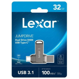 Флеш накопитель 32GB Lexar 2-in-1 USB 3.1 USB C, OTG, USB 3.1/Type-C, металл/пластик, 100 MB/s LJDD400032G-BNQNG