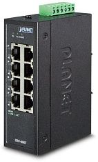 ISW-800T коммутатор для монтажа в DIN рейку PLANET. IP30 Compact size 8-Port 10/100TX Fast Ethernet Switch(-40~75 degrees C)PLANET