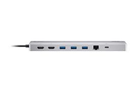 док станция ATEN 8k 4k HDMI Dual Display 11-in-1 USB-C Multiport Dock with USB PD 100W UH3240-AT