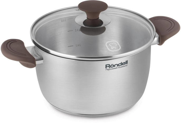 Кастрюля Rondell Coffee Bean RDS-1644 3.2л. d=20см (с крышкой) стальной