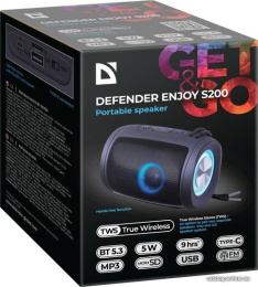 Портативная колонка Defender Enjoy S200 5Вт,Light/BT/FM/USB/TF/1200мАч 65200