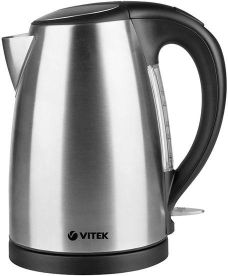 Чайник электрический Vitek VT-7002 1.8л. 2200Вт прозрачный/черный корпус: стекло/пластик