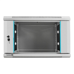Exegate EX298599RUS Шкаф телекоммуникационный 19" настенный 6U ExeGate EC-WM-6U.450.G.GREY 19”, 6U, 600x450x370mm ШхГхВ , передняя дверь закаленное стекло, съемные боковые панели, пыле- и влагозащит