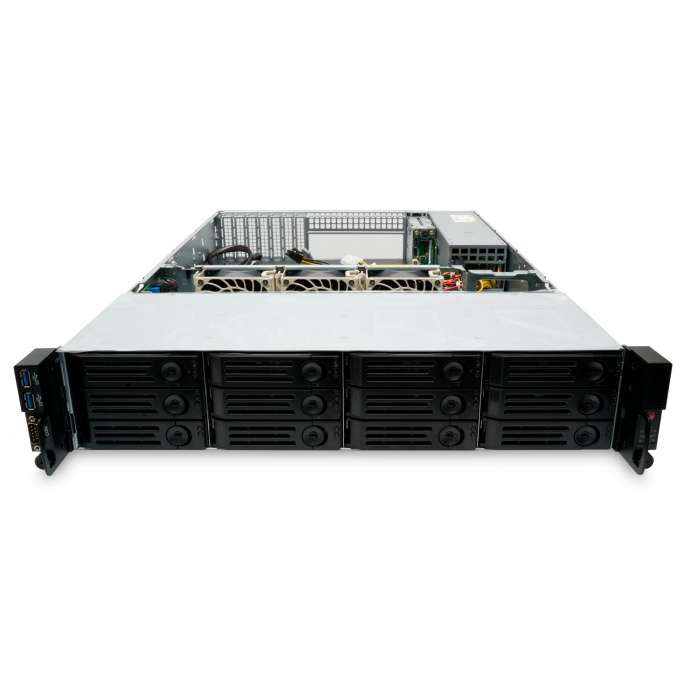 Серверный корпус 2U chassis; E-ATX, ATX, Micro-ATX, Mini-ITX MBs; 12 x 3.5'' hs + 2 x 2.5'' hs rear; 800 Wt CRPS 1+1 ; no rails CS-R29-04P