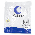 Патч-корд RJ12 UTP Cabeus PC-TEL-RJ12-2m PVC белый 2 метра