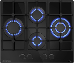 Газовая варочная поверхность Meferi Glass Ultra MGH604 черный