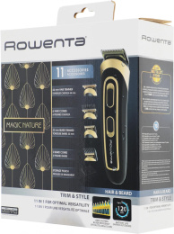 Триммер Rowenta TN9118F0 черный/золотистый насадок в компл:9шт