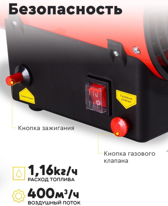 Газовая тепловая пушка Ресанта ТГП-20АКГ,  15кВт, красный [67/1/47]