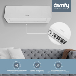 Сплит-система инверторная DOMFY DCW-AC-07-1i настенная, до 18м2, 9500 BTU, (комплект из 2-х коробок)