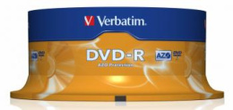Оптический диск DVD-R Verbatim 4.7ГБ 16x, 25шт., cake box [43522]