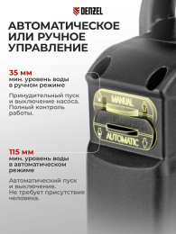 Насос дренажный Denzel DP800A 800Вт 8500л/час центробежный 97219