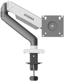 Кронштейн для мониторов ЖК Digma D-MM101, до 32", до 9кг, крепление к столешнице, поворот и наклон, серый