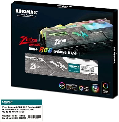 Память оперативная DDR4 32Gb 3600MHz Kingmax KM-LD4A-3600-32GDRT18 Zeus Dragon RTL CL18 DIMM 288-pin 1.35В