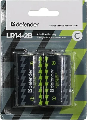 Элемент питания Defender LR14-2B Size"C" 1.5V щелочной (alkaline) уп. 2шт 56032