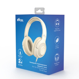 RITMIX RH-544 Beige {Наушники. 40 мм, 20-20000 Гц, 32 Ом, 99 дБ ± 3 дБ, 3.5мм, 2м}
