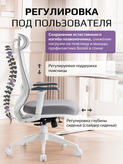 Кресло компьютерное EVOLUTION HybridFlex White