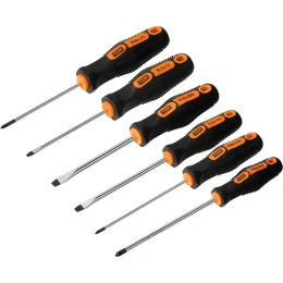Набор отверток TDM ELECTRIC 6 штук SL:3x75;5x100;6x150, PH:0х75;1x100;2x150 серия "Алмаз" SQ1013-0207