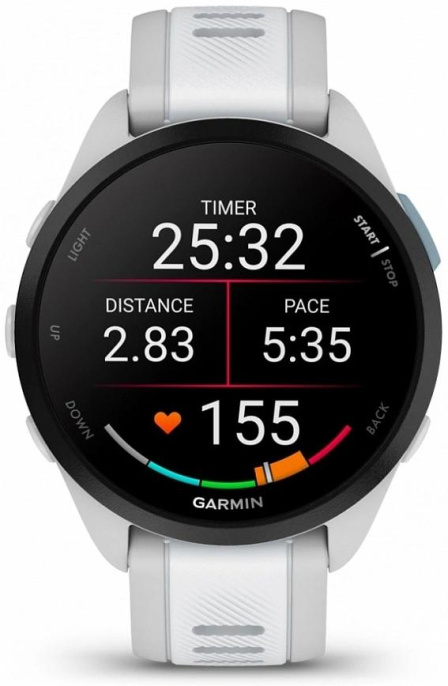 Смарт-часы Garmin Forerunner 165 AMOLED корп.черный/белый рем.белый 010-02863-21