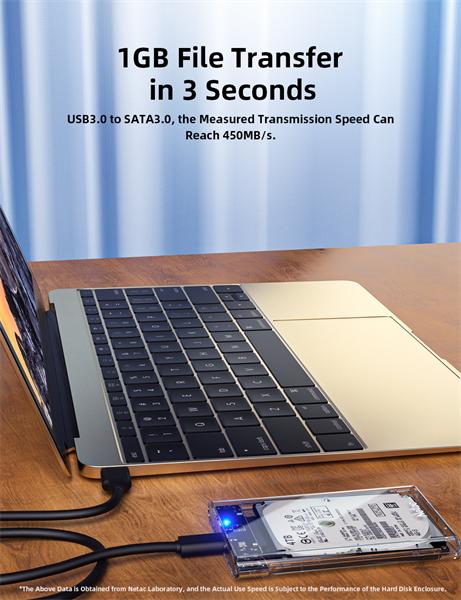 Бокс для накопителей 2.5" Netac WH11 NT07WH11-30CC 2.5 SATA to USB3.0 + USB3.0 C to C cable