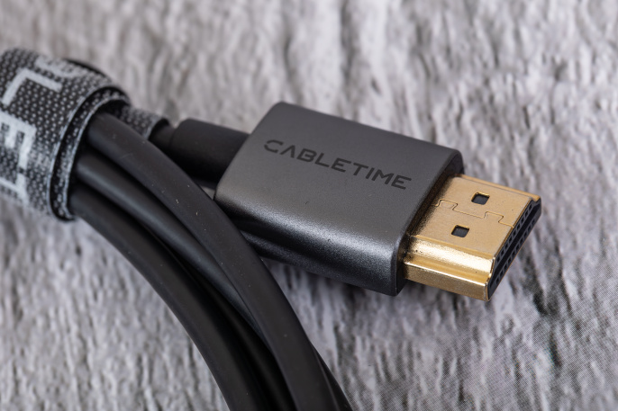 Кабель CABLETIME CH14L (CT-SHD8K-AG2) 2 м, 8K SLIM HDMI 2.1, позолоченный, 8K/60 Гц, черный