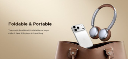 Наушники беспроводные накладные UGREEN HP207 75629 Studio Plus Bluetooth Active Noise-Cancelling Headphones. Цвет: серебристо-коричневый (75629_)