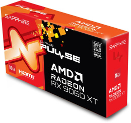 Видеокарта Sapphire PCI-E 5.0 11350-03-20G PULSE AMD RADEON RX 9060 XT GAMING OC 16GB DUAL AMD Radeon RX 9060XT 16Gb 128bit GDDR6 2700/20000 HDMIx2 DPx1 HDCP Ret