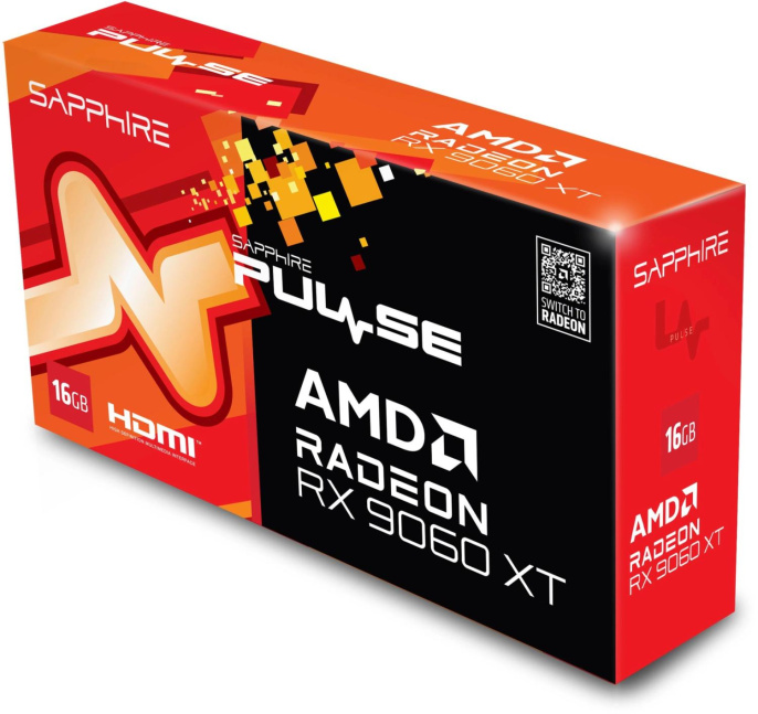Видеокарта Sapphire PCI-E 5.0 11350-03-20G PULSE AMD RADEON RX 9060 XT GAMING OC 16GB DUAL AMD Radeon RX 9060XT 16Gb 128bit GDDR6 2700/20000 HDMIx2 DPx1 HDCP Ret