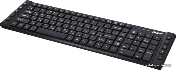 Клавиатура Acer OKW010 черный USB slim Multimedia ZL.KBDEE.002 кабель 1.45м