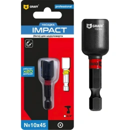 Бита шестигранная магнитная Expert Impact SW 10x45 мм, в блистере GRAFF 5801045