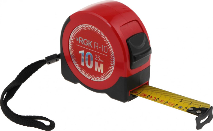 Рулетка строительная RGK R10,  10м x  25мм [755986]