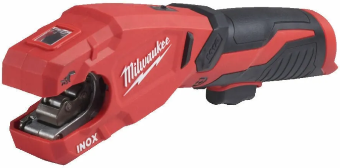 Труборез Milwaukee M12 PCSS-202C 4933479242 аккумуляторный, диаметр труб: 12, 15, 18, 22, 28 мм, погрешность уровня вибрации: 1.5 м/с², погрешность уровня звукового давления: 3 дБА, уровень вибрации: 2.5 м/с², скорость без нагрузки: 380 об/мин, 2 АКБ,