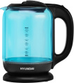 Чайник электрический Hyundai HYK-G2806 1.7л. 2200Вт голубой/черный корпус: стекло