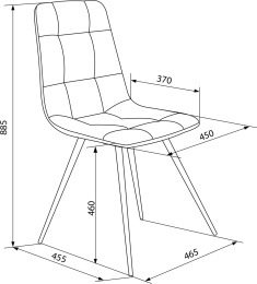 Стул для дома Бюрократ CH-K1 бежевый Holland 06 металл черный на ножках CH-K1_1/HL07