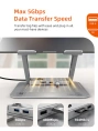 Подставка CABLETIME CS52S (CT-LS08H-AS) док-станция для ноутбука 8-в-1 - Space Grey