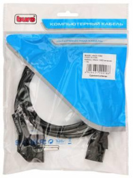 Кабель питания Buro AN23-1000,  IEC C13 (прямой) -  Евровилка (угловой),  1.8м,  черный